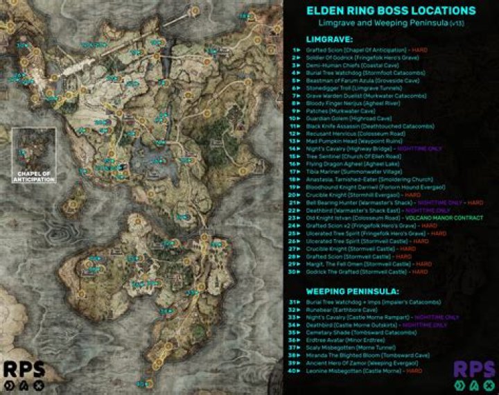 All Weeping Peninsula boss locations in Elden Ring