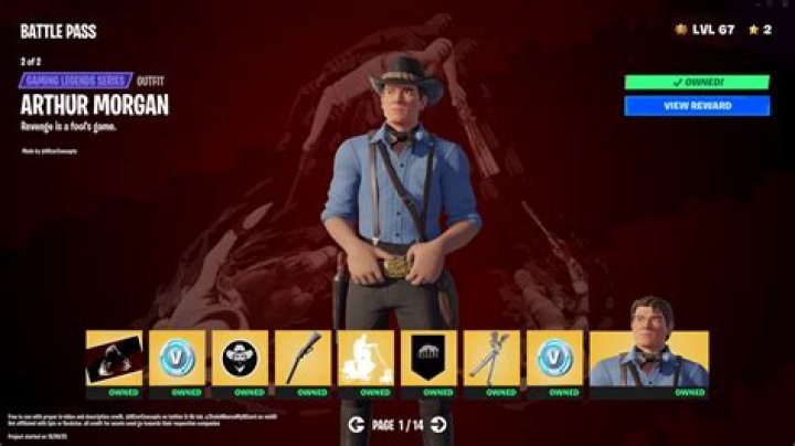 Arthur Morgan Fortnite