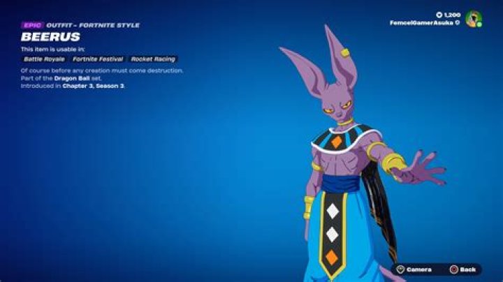 Beerus in Fortnite