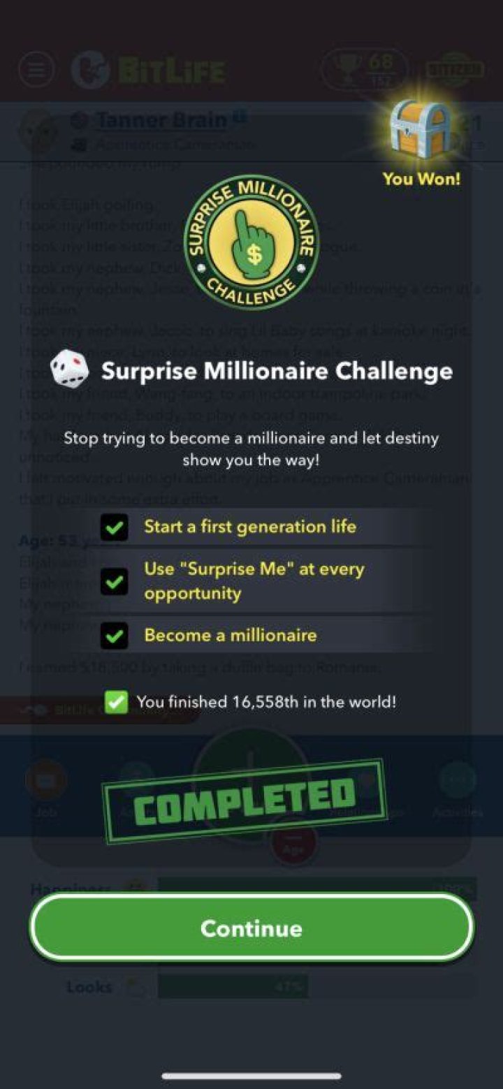 BitLife Surprise Millionaire Challenge Guide