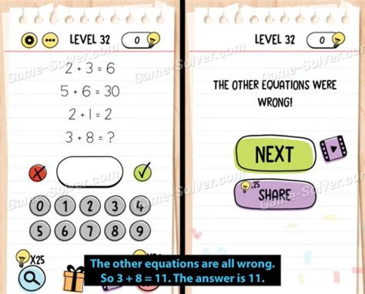 Brain Test Level 32 Answers