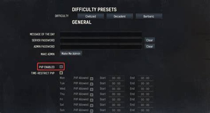 can you disable pvp in v rising