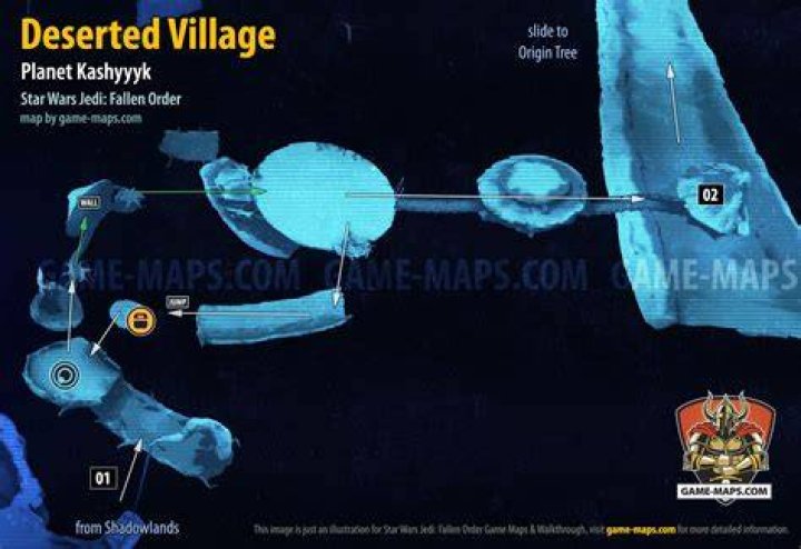 Deserted Village Map, Kashyyyk for Star Wars Jedi Fallen Order