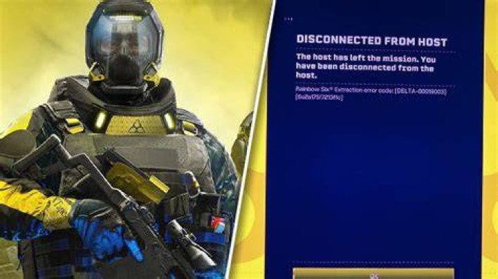 disconnected from host error fix in rainbow six extraction