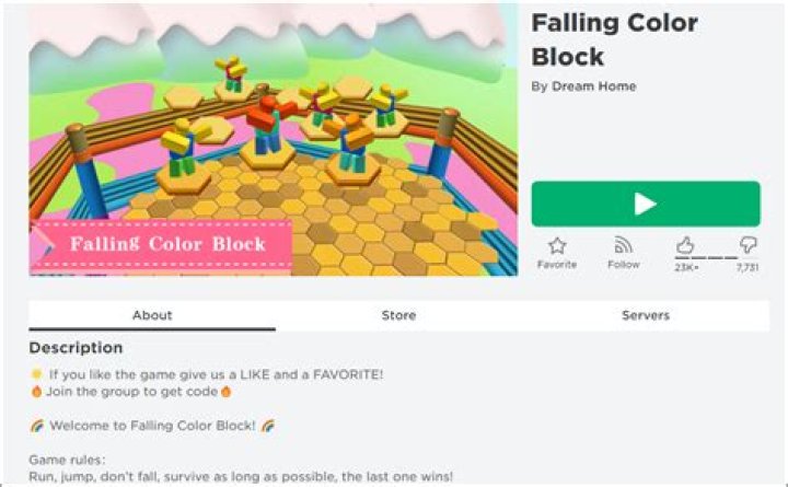 Falling Color Block Codes Roblox