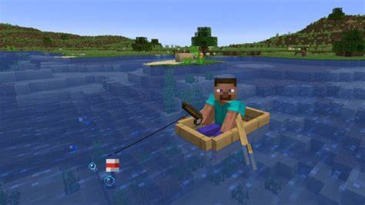 Fishing in Minecraft.