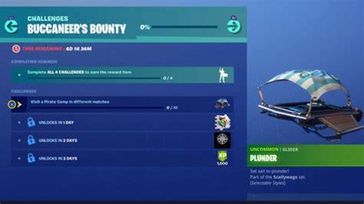 Fortnite Buccaneer’s Bounty Challenges Cheat Sheet