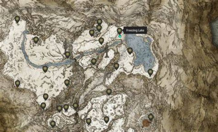 freezing lake location on map elden ring