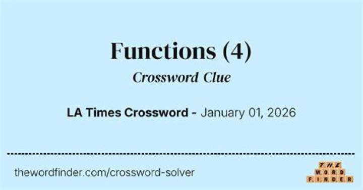 Functions Crossword Clue and Answer