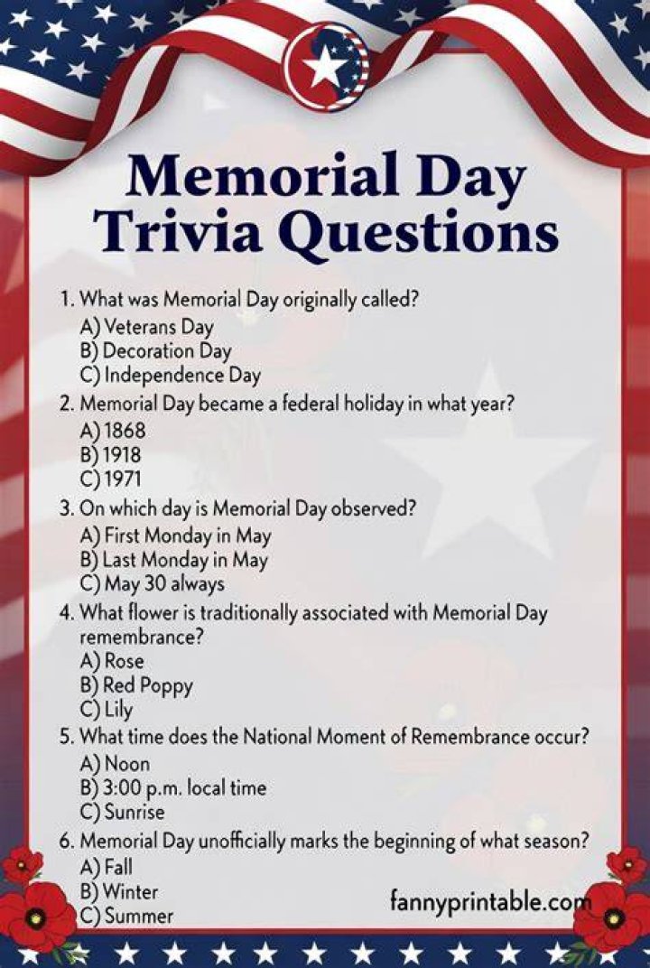 General Memorial Day Trivia