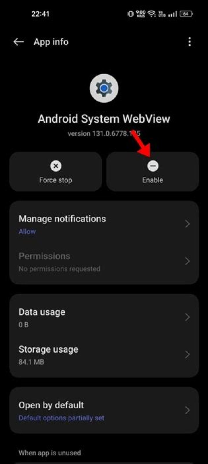 How to enable Android System Webview fix