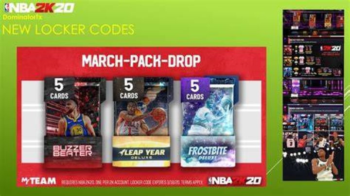 NBA2K20 Locker Codes NBA 2K20