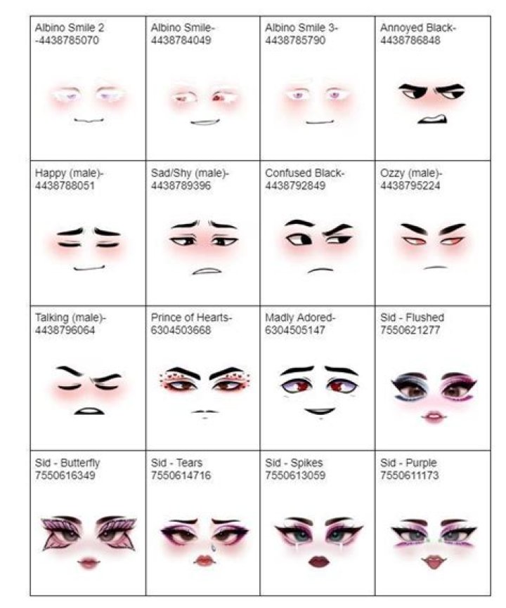 Roblox Face Codes 2022: Best Face IDs To Use