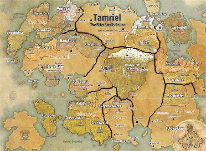Small ESO Tamriel Map