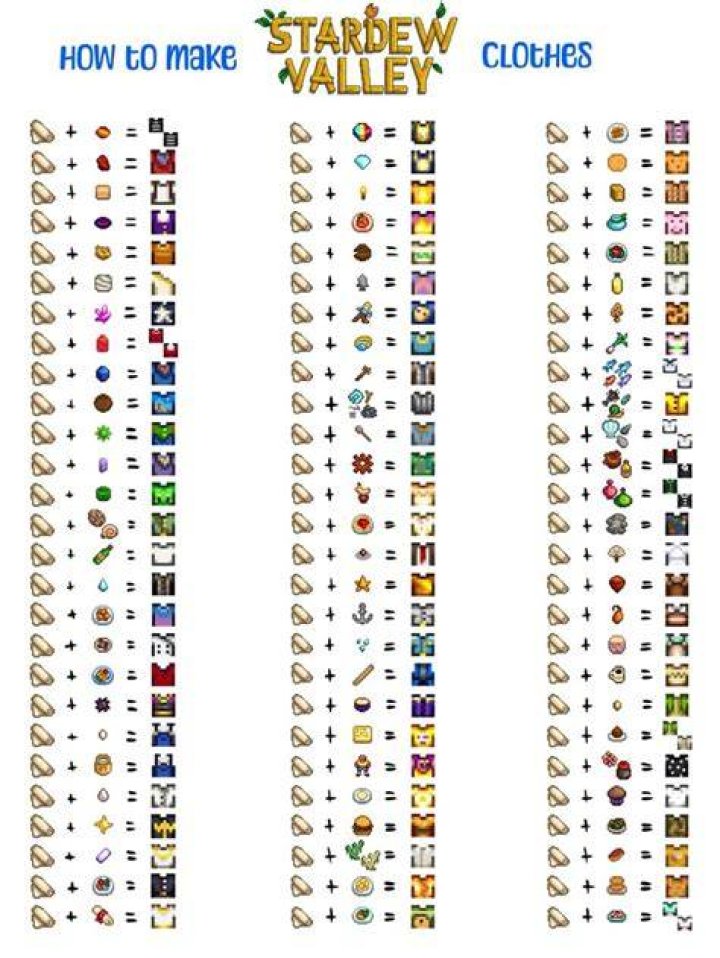 Stardew Valley Sew Clothes