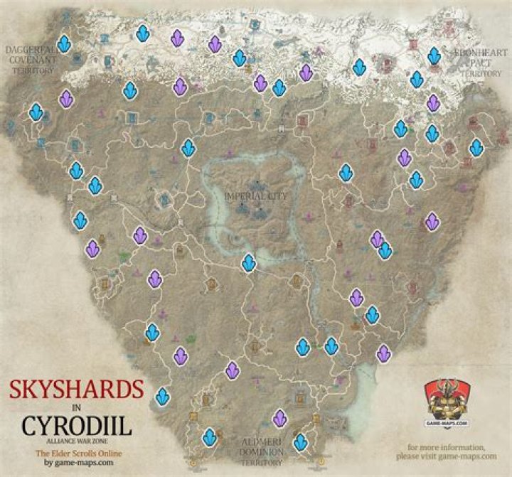 The Elder Scrolls Online: Cyrodiil Skyshards Map