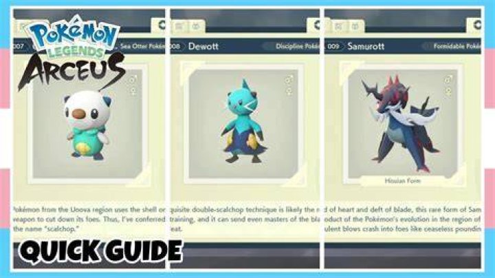 What level does Dewott evolve into Samurott in Pokémon Legends: Arceus