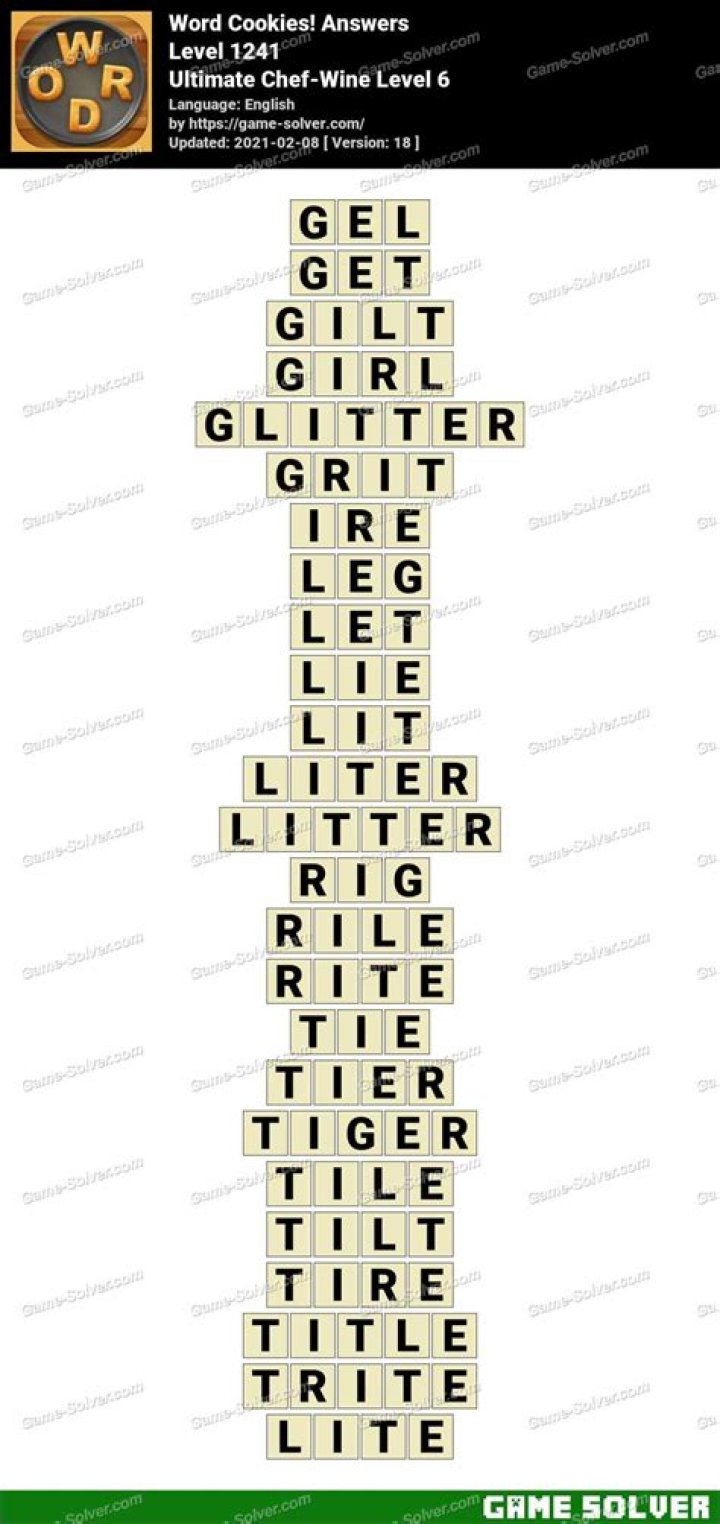 Word Cookies Ultimate Chef-Wine Level 2 Answers Word Cookies Ultimate Chef-Wine Level 2 Answers