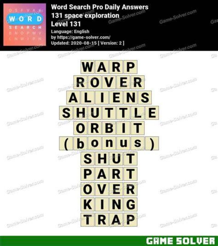 Word Search Pro 131 space exploration Answers Word Search Pro 131 space exploration Answers