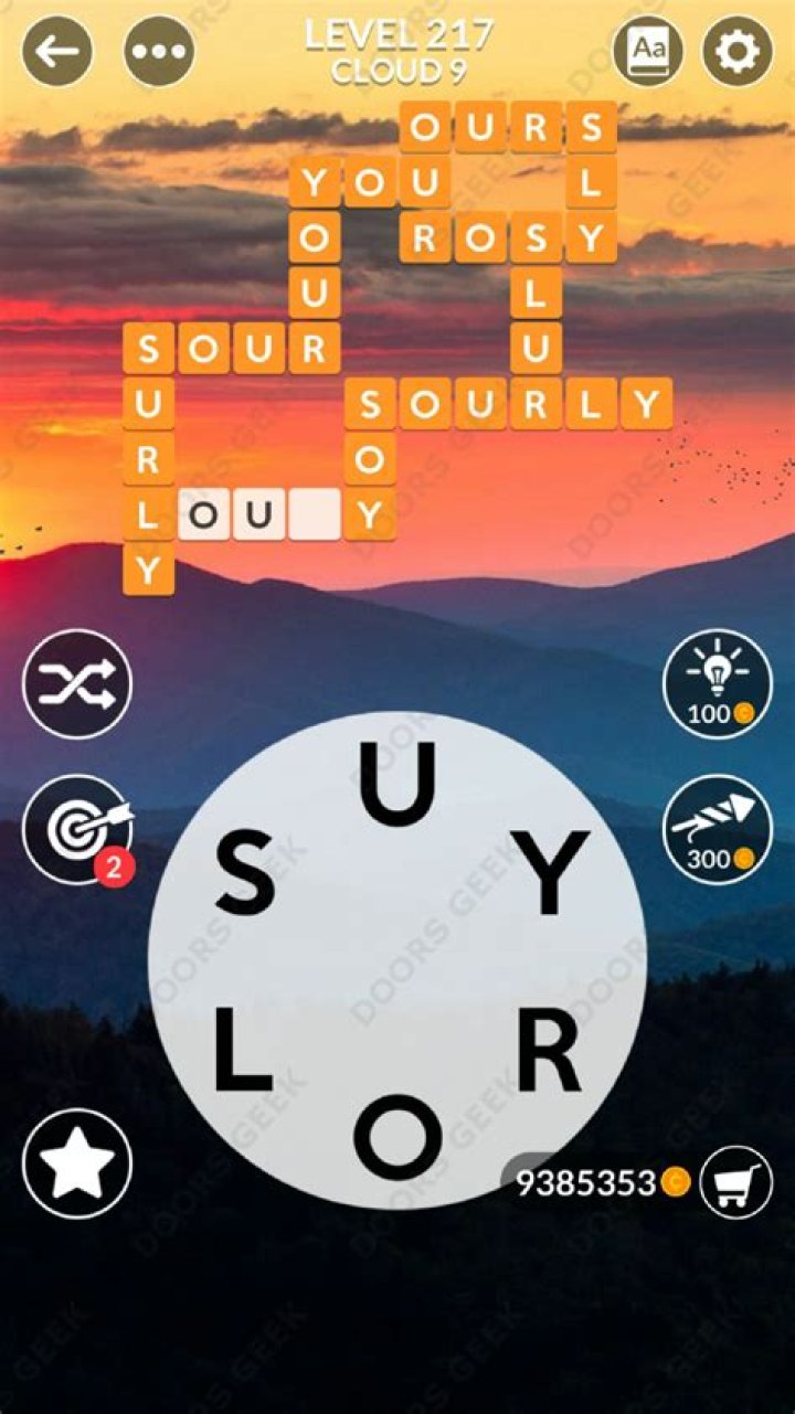 Wordscapes level 217
